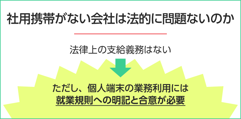 社用携帯がない会社は法的に問題ないのか