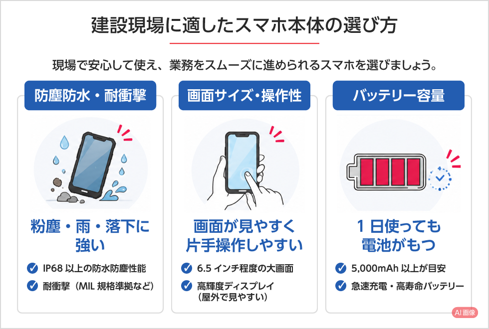 建設現場に適したスマホ本体の選び方 PC用イメージ画像