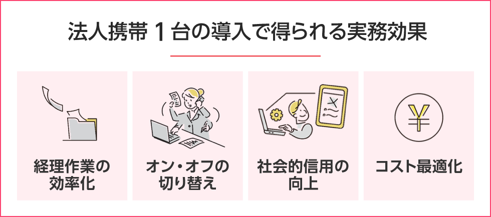 法人携帯1台の導入で得られる実務効果 PC用イメージ画像
