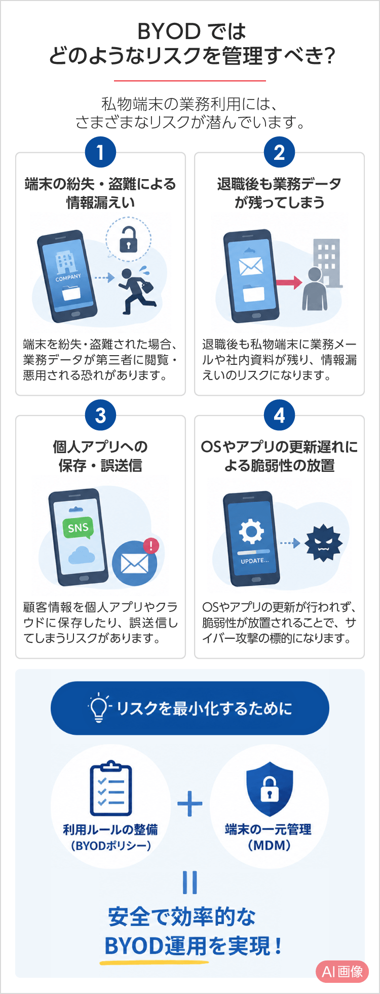 BYODではどのようなリスクを管理すべき？ SP用イメージ画像