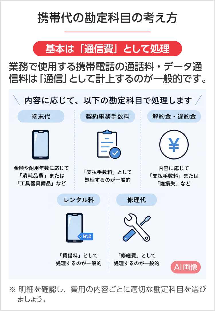 携帯代の勘定科目は？ SP用イメージ画像