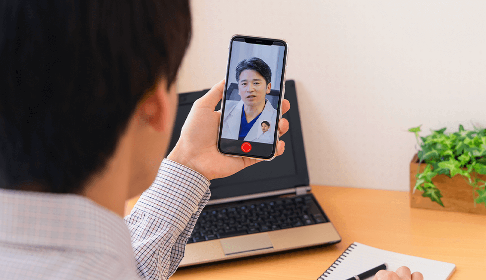 オンライン診療のビデオ通話画面イメージ画像