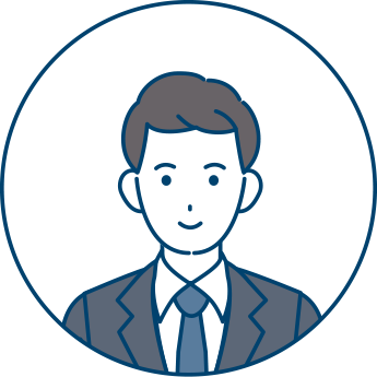 スーツ姿の男性のお客さまイメージイラスト