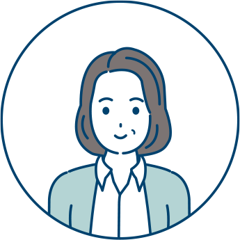 カーディガンを羽織った女性のお客さまイメージイラスト