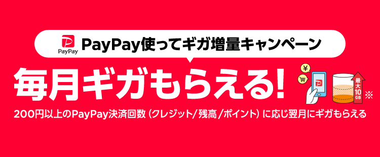 PayPay使ってギガ増量キャンペーン