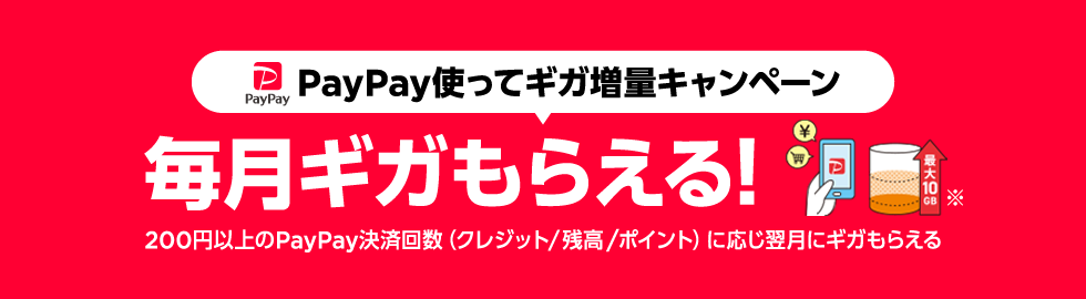 PayPay使ってギガ増量キャンペーン