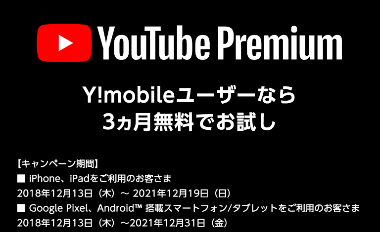 YouTube premium 12ヶ月　無料クーポン