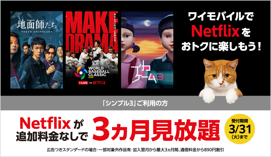 ワイモバイル「Netflixセット満喫キャンペーン」