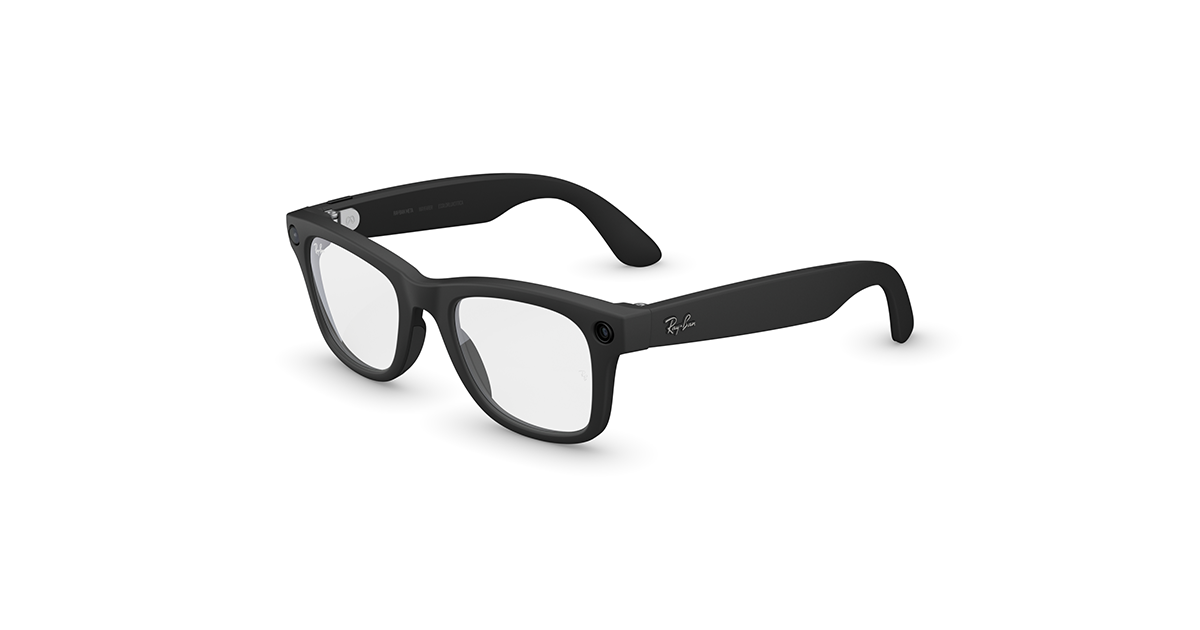 美品　Ray-Ban  スマートグラス マットブラック Ray-Ban Meta Wayfarer (Gen 2) マットブラック クリアレンズ スマート