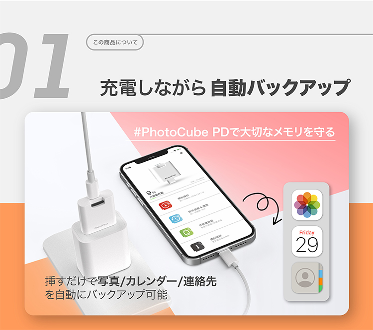 充電しながら自動バックアップ