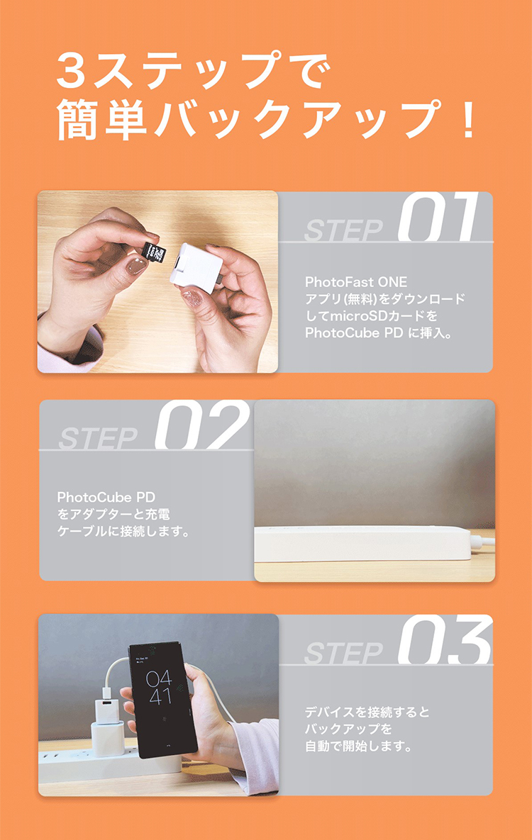 3ステップで簡単バックアップ！