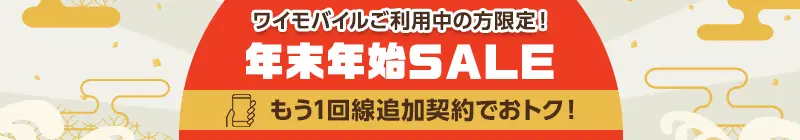 年末年始SALE もう1回線追加契約でおトク!