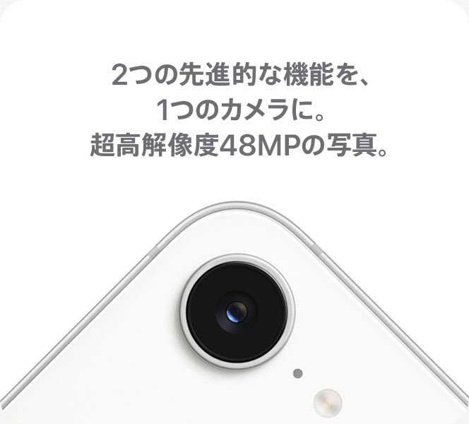 2つの先進的な機能を、1つのカメラに。超高解像度48MPの写真。