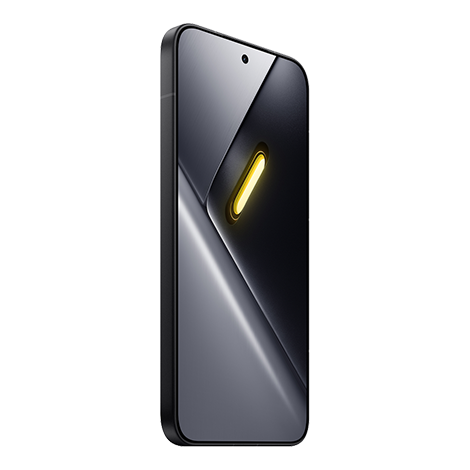 POCO M8 Pro Max ブラック SIMフリースマートフォン（斜め前から見たフロントディスプレイ）| Y!mobile（ワイモバイル）