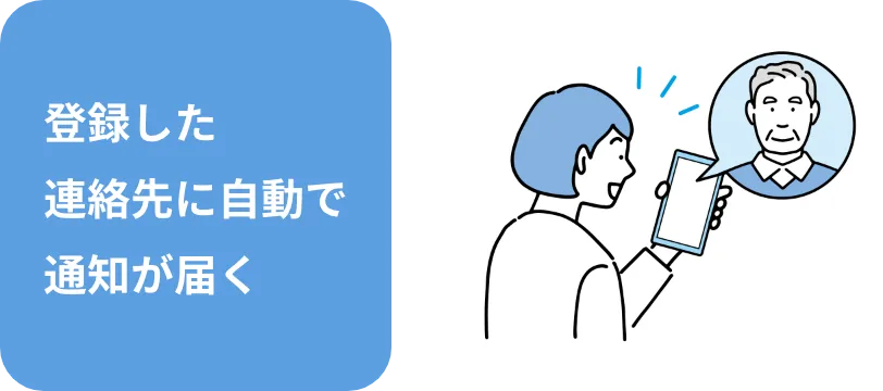 登録した連絡先に自動で通知が届く
