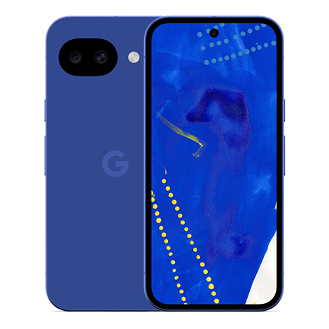 Google Pixel 10a Google Isai Blue スマホ（背面デザインとフロントディスプレイの写真） | Y!mobile（ワイモバイル）