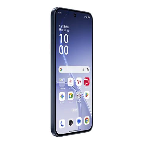 OPPO Reno15 A OPPO トワイライトネイビー スマホ（斜め前から見たフロントディスプレイ） | Y!mobile（ワイモバイル）