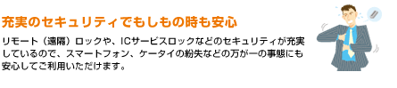 充実のセキュリティでもしもの時も安心