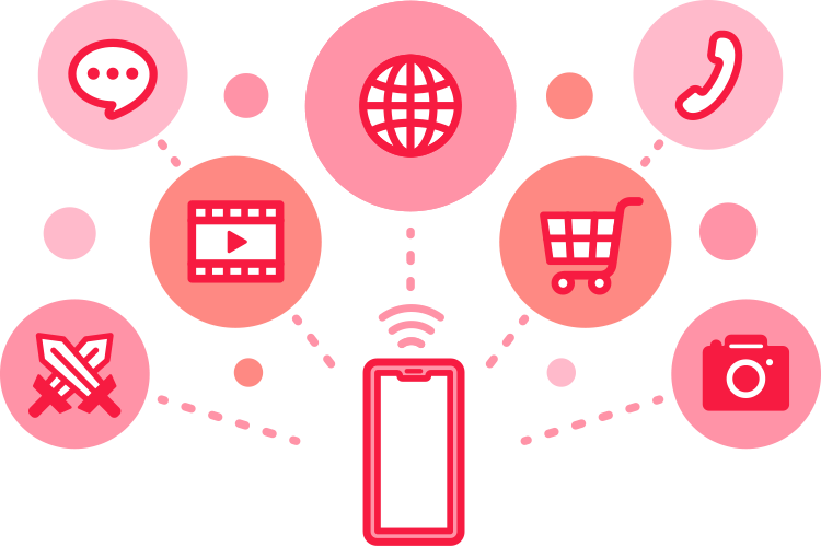 さまざまなアプリを快適に利用するイメージ