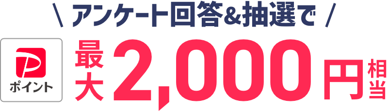 アンケート回答＆抽選でPayPayポイント最大2,000円相当