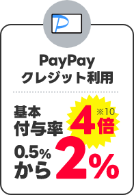 PayPayクレジット利用 基本付与率0.5%から2%