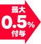 最大0.5%付与