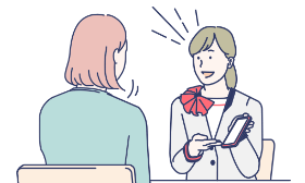 実店舗で説明を受けるイメージ