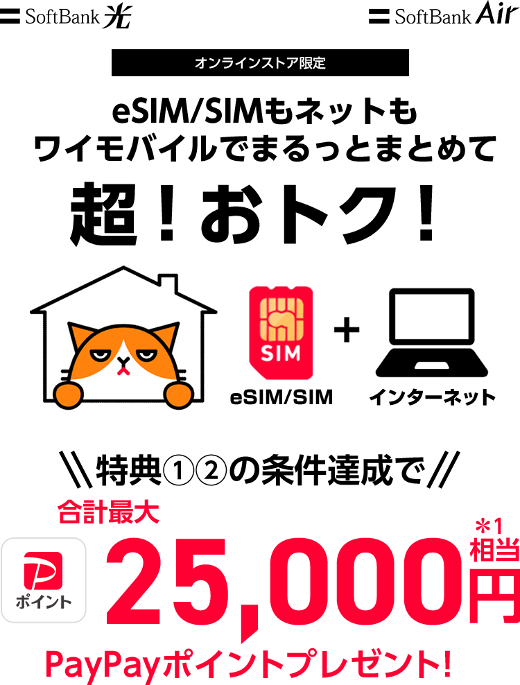 eSIM/SIMもネットも ワイモバイルでまるっとまとめて超！おトク！