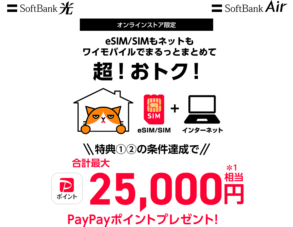 eSIM/SIMもネットも ワイモバイルでまるっとまとめて超！おトク！