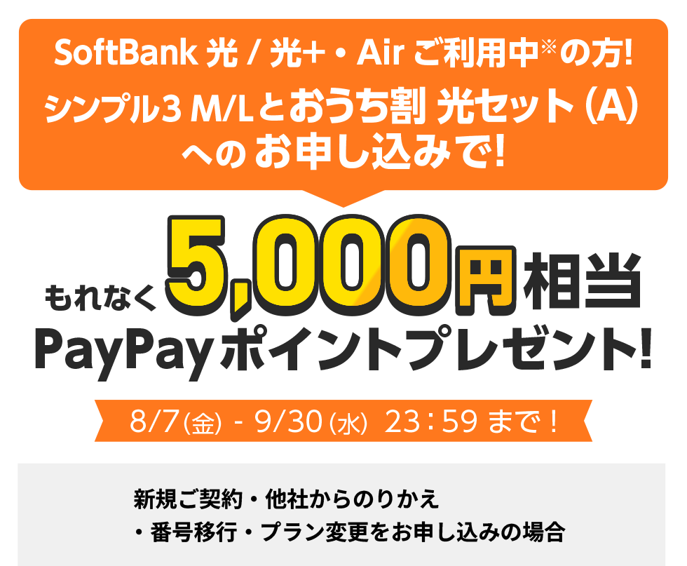 もれなく5,000円相当PayPayポイントプレゼント!